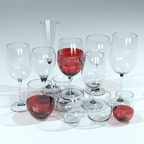 Revit Family-Wine Glasses